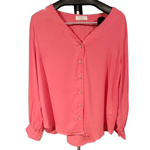 Zenana - Button Up Blouse - XL - Picture 2 of 5